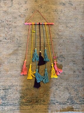 Colorful Tassel Wall Hanging - Pink, Yellow, Teal, Purple